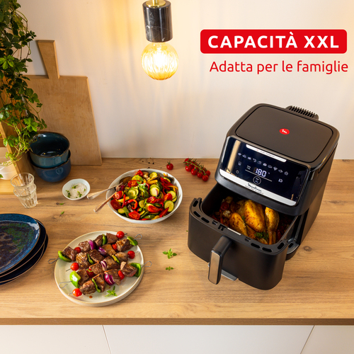 Friggitrice ad aria Moulinex Easy Fry Silence EZ8428F0 - 1800 W - 7 L Olio/ - 2 kg Cibo - Nero