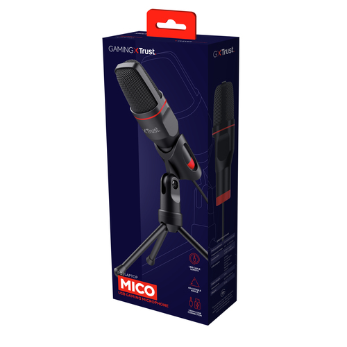 MikrofonTrust Gaming 212 - Kabelgebunden - Kondensator - Omnidirektional - 1,80 m - USB, Audio Line-Out - Desktop, Handhel