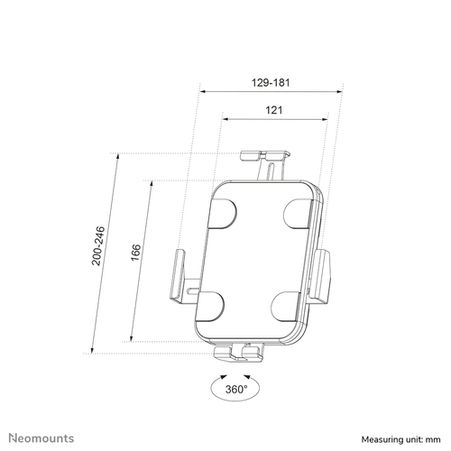Neomounts Mounting Bracket for Tablet - White - Height Adjustable - 1 Display(s) Supported - 20.1 cm to 27.9 cm (11") Scre