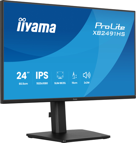iiyama ProLite XB2491HS-B1 24 Zoll Klasse Full HD LED-Monitor - 16:9 Format - Mattschwarz - 60,5 cm (23,8 Zoll) Viewable -