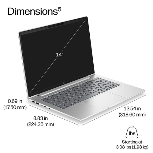 HP ProBook 4 G2i 35.6 cm (14") Copilot+ PC Notebook - WUXGA - Intel Core Ultra 5 Series 3 322 - 16 GB - 512 GB SSD - Pike 