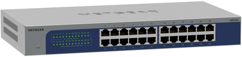 Commutateur Ethernet Netgear GS524v3 24 Ports - Gigabit Ethernet - 10/100/1000Base-T - Gris - 2 Couche supportée - 12 W Co