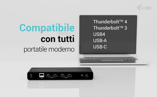 Docking station i-tec USB Type-C per Monitor, Smartphone, Microfono, Computer portatile, Tablet - Compatibilita carica - 1