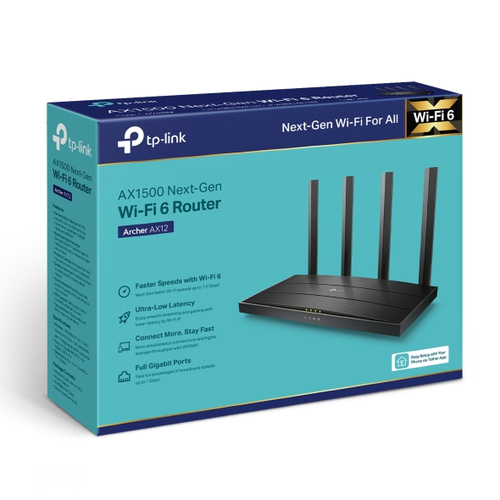 Routeur sans fil TP-Link Archer AX12 - Wi-Fi 6 - IEEE 802.11 a/b/g/n/ac/ax - Ethernet - Bi bande - 2,40 GHz Bande ISM - 5 