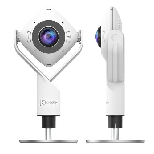 j5create JVCU360 360° All Around Webcam, 1080p Video Capture Resolution, White and Black. Megapixel (approx.): 2.07 MP, Ma