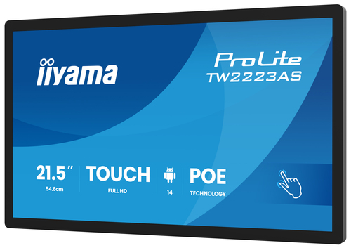 iiyama ProLite TW2223AS-B3P 22 Zoll Klasse LED-Touchscreen-Monitor - 16:9 Format - 18 ms Reaktionszeit - 54,6 cm (21,5 Zol