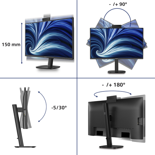 Philips 27B2U3601H 27 Zoll Klasse WQHD LCD-Monitor - 16:9 Format - Schwarz - 68,6 cm (27 Zoll) Viewable - IPS-Technologie 