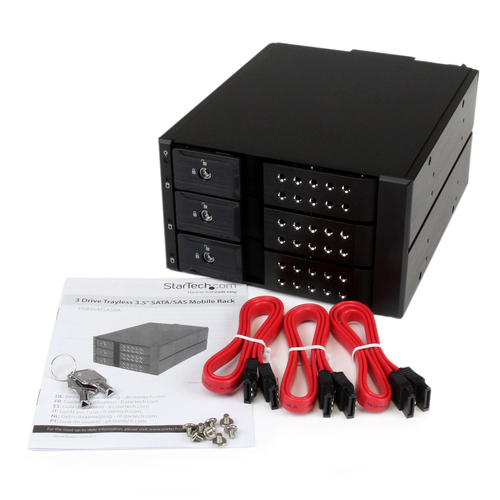 StarTech.com Drive Enclosure for 5.25" Serial Attached SCSI (SAS), SATA/600 - Serial ATA/600 Host Interface Internal - Bla