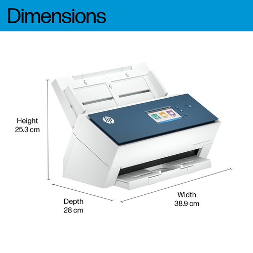 HP ScanJet Enterprise Flow N9000 sn1. Maximale Scan-Abmessung: 297 x 5842 mm, Optische Scan-Auflösung: 600 x 600 DPI, Eing