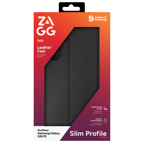 ZAGG Folio Case For Galaxy S25 FE. Case type: Folio, Brand compatibility: Samsung, Compatibility: Galaxy S25 FE, Maximum s