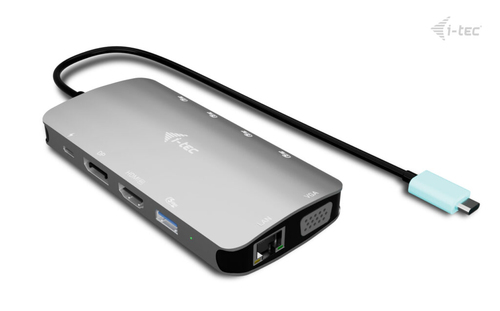 i-tec 10 Port(s) USB Type C Docking Station for Monitor, Notebook, Tablet PC, Workstation - Charging Capability - 3 Displa