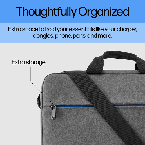 HP Prelude 15.6-inch Laptop Bag. Case type: Briefcase, Maximum screen size: 39.6 cm (15.6"). Weight: 300 g. Surface colora