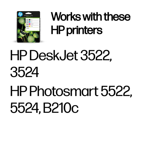 HP 364 Original Alto Yield Jato de tinta Tinteiro - Amarelo, Ciano, Magenta, Preto - 4 / Pack