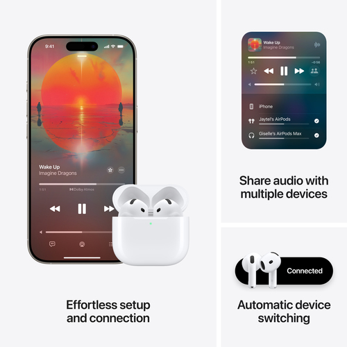 Apple AirPods 4 True Wireless Ohrhörer Stereo Ohrhörerset - Weiß - Siri - Binaural - In-Ear - Bluetooth