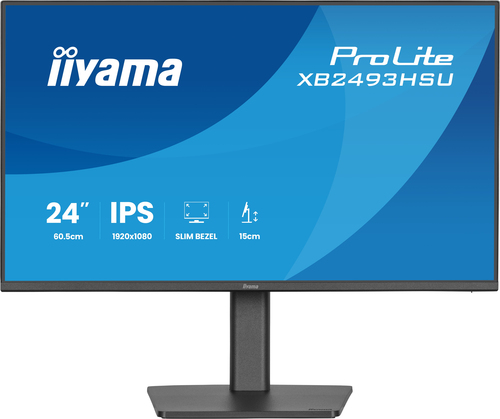 iiyama ProLite XB2493HSU-B1 24" Class Full HD LED Monitor - 16:9 - Matte Black - 60.5 cm (23.8") Viewable - In-plane Switc