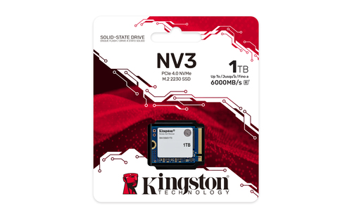 Kingston NV3 1 TB Unidade de estado sólido - M.2 2230 Interno - PCI Express NVMe (PCI Express 4.0 x4) - Notebook, PC Secre