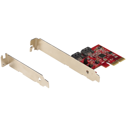 StarTech.com SATA PCIe Card - 2 Port PCIe SATA Expansion Card - 6Gbps - Full/Low Profile - PCI Express to SATA Adapter/Con