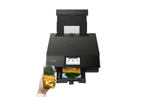 Stampante multifunzione a getto di inchiostro Canon PIXMA TS8750 Wireless - Colore - Nero - Fotocopiatrice/Stampante/Scann