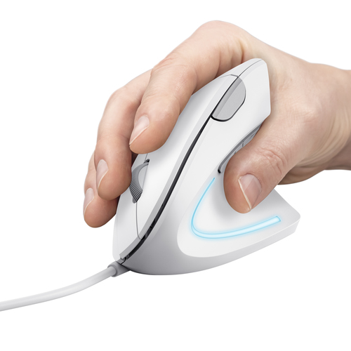 Trust Verto Maus - USB 2.0 - Optisch - 6 Taste(n) - Weiß - Kabel - 1600 dpi Auflösung - Scroll-Rad - Groß Hand-/Handfläche