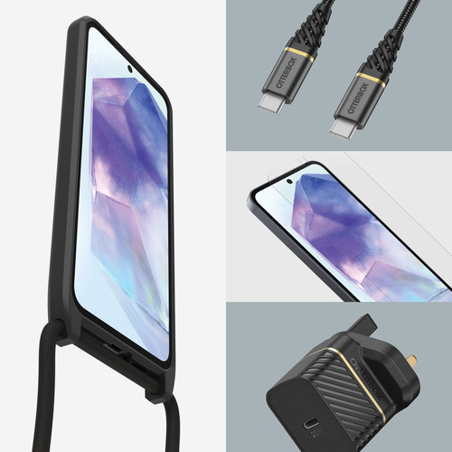 OtterBox React Estojo de transporte Samsung Smartphone - Preto - Resistente a quedas - Plástico, Nylon Corpo - 175 mm Altu