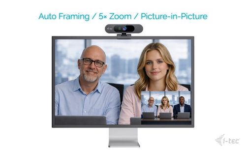 i-tec SOLOMON PRO 900 4K Webcam. Megapixel (approx.): 8.29 MP, Maximum video resolution: 3840 x 2160 pixels, Camera HD typ