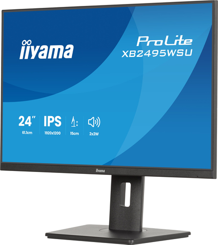 iiyama ProLite XB2495WSU-B1 24 Zoll Klasse WUXGA LED-Monitor - 16:10 Format - Mattschwarz - 61,2 cm (24,1 Zoll) Viewable -