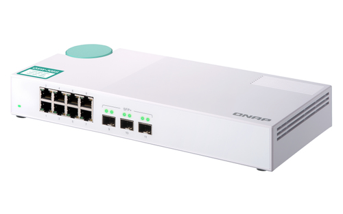 QNAP QSW-308S. Tipo de switch: Não-gerido. Tipos de portas ethernet Basic switching RJ-45: Gigabit Ethernet (10/100/1000),