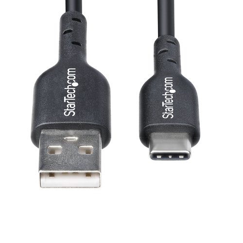 StarTech.com 1m (3ft) USB-A to USB-C Charging Cable, Charge & Sync, 3A, USB 2.0, TPE Jacket - Black USB Charging Cord - US