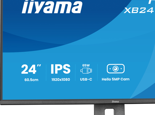 iiyama ProLite XB2497HSNH-B1 24 Zoll Klasse Webcam Full HD LED-Monitor - 16:9 Format - Mattschwarz - 60,5 cm (23,8 Zoll) V
