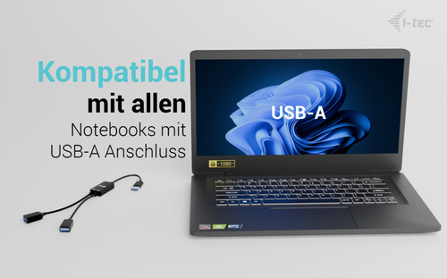 i-tec USB-Hub - USB 3.0 Typ A - 640 MB/s - Tastatur, Maus, Flash-Laufwerk, Mobilgerät, Desktop - 2 Total USB Port(s) - PC,