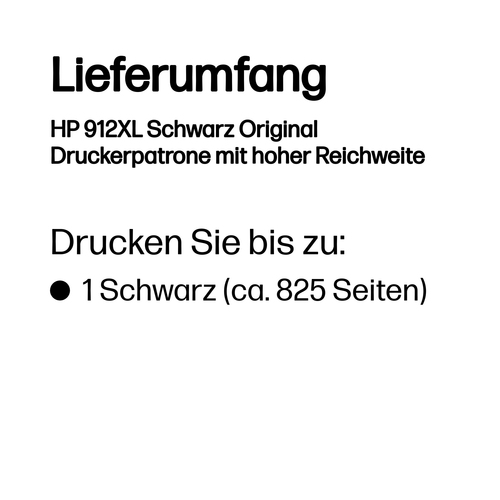 HP 912XL Tintenstrahl Tintenpatrone - Schwarz - Originaler Pack - Tintenstrahl - 825 Seiten