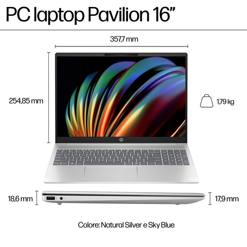 Computer portatile - HP Pavilion 16-af0000 16-af0013nl 40,6 cm (16") - WUXGA - Intel Core Ultra 7 155U - 16 GB - 1 TB SSD 
