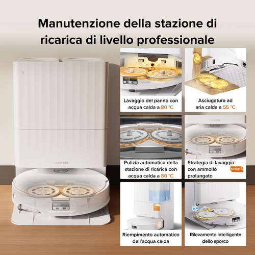 Robot Vacuum Cleaner Roborock Qrevo Edge - Bianco - Pennello - Tappeto, Pavimento - Pet Hair Cleaning