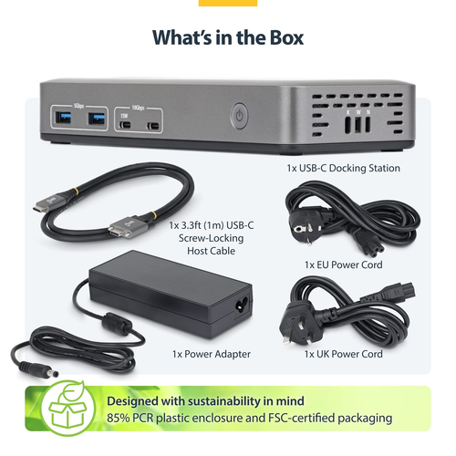 StarTech.com USB 3.2 (Gen 2) Type C Docking Station for Monitor, Desktop PC, Notebook - Charging Capability - Space Gray -