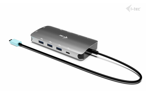 i-tec 10 Port(s) USB Type C Docking Station for Monitor, Notebook, Tablet PC, Workstation - Charging Capability - 3 Displa