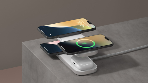 OtterBox Induction Charger - White - For iPhone, Qi-enabled Device - Input connectors: USB - MagSafe Technology, Magnetic