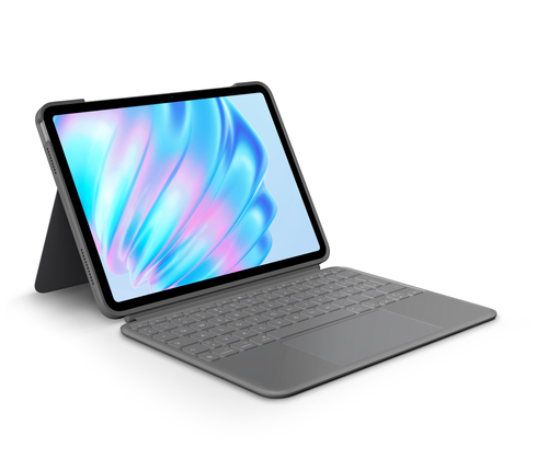 Logitech Combo Touch Tastatur/Cover für 27,9 cm (11 Zoll) Apple iPad Air 11 (2024), iPad Air (5. Generation) Tablet - Grau