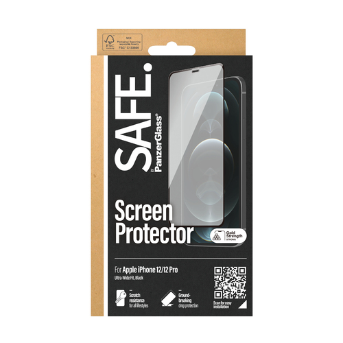 PanzerGlass SAFE. by ® Screen Protector iPhone 12 | 12 Pro | Edge-to-Edge. Brand compatibility: Apple, Compatibility: Appl
