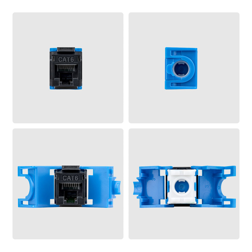 StarTech.com Jack Keystone Cat6, Lot de 24 Prises Ethernet RJ45 Keystone, Prise Murale UTP Cat6, 180 Degrés Sans Outil, No