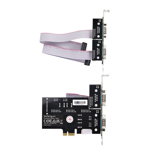 StarTech.com 4-Port Serielle PCIe Karte, PCI Express zu RS232/RS422/RS485 DB9 Serielle Karte, 16C1050 UART, ESD Schutz, Wi