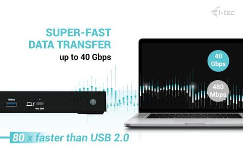 I-TEC THUNDERBOLT4 3X DISPLAY DOCKING STATION POWER DELIVERY 9