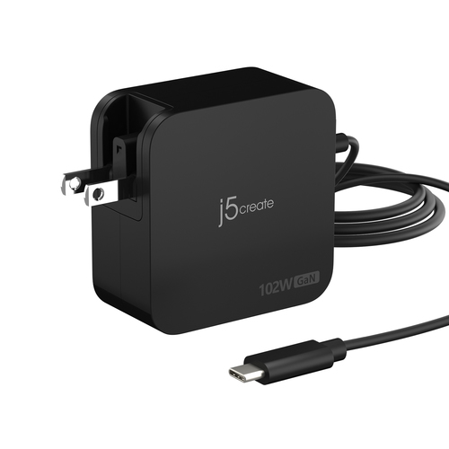 j5create 102 W AC Adapter - 1 Pack - Universal Adapter - 2 USB Type-C - For Headphone, Notebook, Portable Gaming Console, 