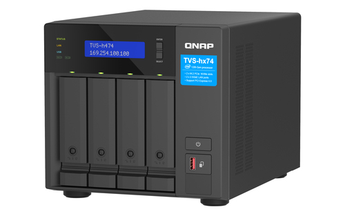 QNAP TVS-H474. Typ: NAS. Gehäusetyp: Tower. Geräteklasse: Kleines & Mittleres Unternehmen. Prozessorfamilie: Intel® Core? 