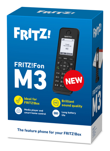 Fon M3 International. Type: DECT telephone, Handset type: Wireless handset. Speakerphone. Maximum indoor range: 40 m, Maxi