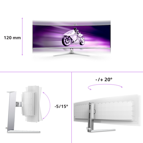 Monitor LCD Philips 49M2C8900L 1244,6 mm (49") Class Dual Quad HD (DQHD) - 32:9 - 124 cm (48,8") Viewable - 5120 x 1440 - 