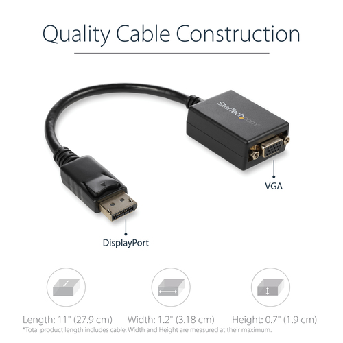 StarTech.com DisplayPort To VGA Adapter - Active - 1080p - DP to VGA Adapter - 1 x 15-pin HD-15 - Female - 1 x 20-pin Disp