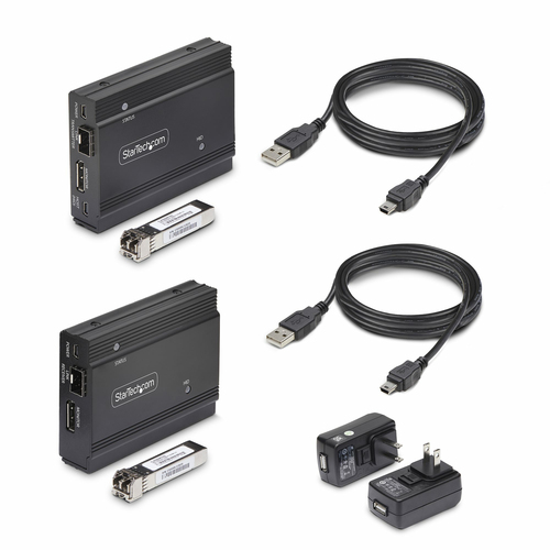 StarTech.com DisplayPort KVM Extender over Fiber Optic, 4K 60Hz, Console Extender Kit, Up to 984ft/300m (Multi-mode), 2x 1