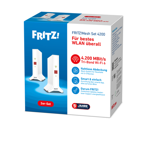 Mesh Set 4200. Produktfarbe: Rot, Weiß, Antennentyp: 2x2/4x4, Produkttyp: Netzwerk-Repeater. WLAN-Band: Dual-Band (2,4 GHz