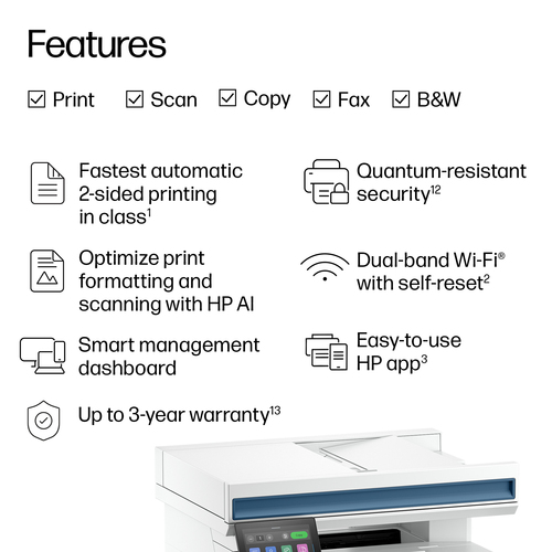 HP LaserJet Pro 4113dw Wired Laser Multifunction Printer - Monochrome - Copier/Printer/Scanner - Automatic Duplex Print - 