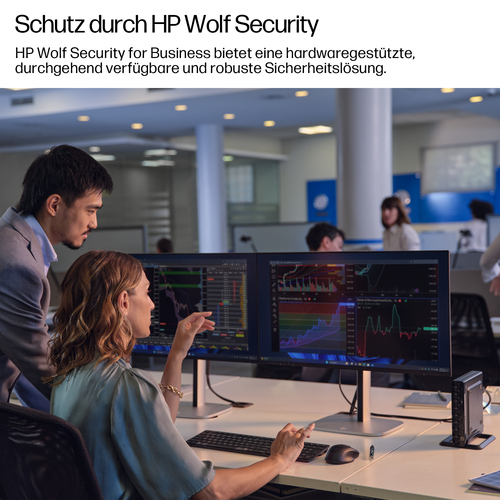 Desktop-KI-Computer HP EliteDesk 8 G1i - Intel Core Ultra 9 - vPro-Technologie - 64 GB - 1 TB SSD - Mini-PC - Schwarz - In